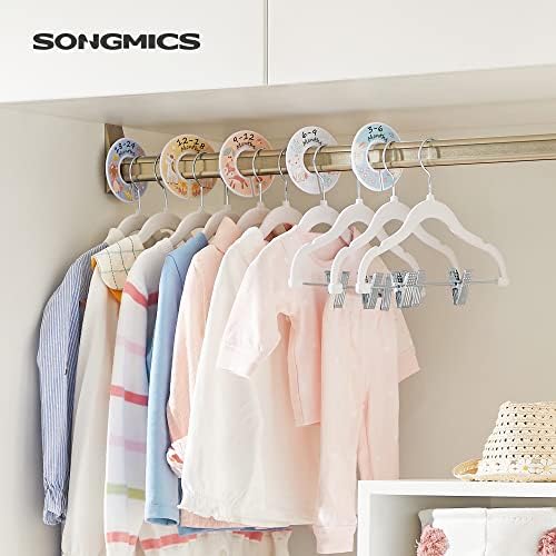 SONGMICS 30 Pack Baby Hangers, Non-Slip Pants Hangers with Clips - Image 2