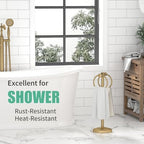 Hoimpro Hand Towel Holder Stand Bathroom Countertop Towel Bar Rack Gold - Image 6