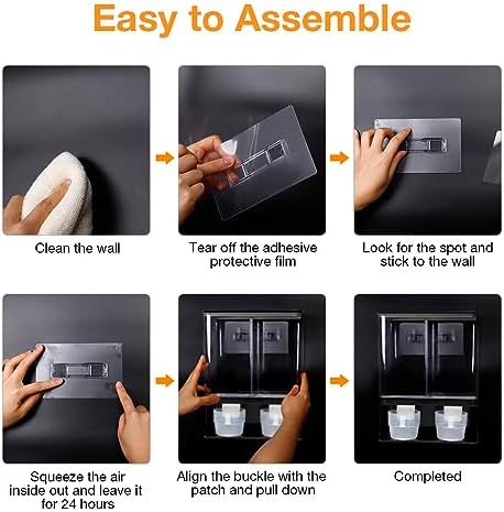 Laundry Scent Boosters Beads Dispenser, Conwomin Wall Mounted Laundry Detergent Dispenser with 2 Cups for Laundry Beads, Rice, Beans, Stain Remover Powder, Black(105 oz) - Image 7
