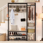 RALGEND Hall Tree with Bench and Shoe Storage, Shoe Rack with Coat Rack - Image 2