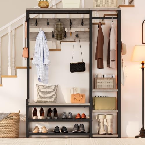 RALGEND Hall Tree with Bench and Shoe Storage, Shoe Rack with Coat Rack - Image 2