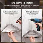 PureBox 2-Pack Corner Shower Caddy, SUS304 Stainless Steel Heavy Duty Wall Shelf, No-Drill Adhesive OR Screw Mount, 11.8" Rustproof Bathroom Organizer for Shower Kitchen RV Dorm - Image 5