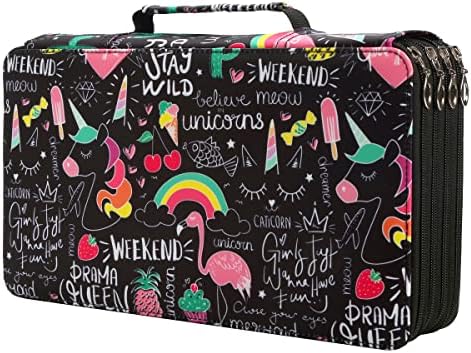 300 Slots Pencil Case 4-Layer Zipped Holder w/Handle by Lbxgap
