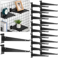 Blulu 20 Pcs 12" Gridwall Knife Shelf Bracket with Lip Metal Wire Gridwall Brackets Hooks Grid Wall Panels Hanger Heavy Duty Shelf Grid Wall Accessories for Home Business Boutique Display (Black) by Blulu