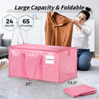ukeetap 8 Pack Extra Large Clothes Storage Bins with Lids, Pink - Image 2