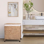 Seville Classics Premium Natural Handwoven Portable Laundry Bin Basket with Carrying Handles, Household Storage for Clothes, Linens, Sheets, Toys, Rattan, 3-Piece Hamper Set - Image 2
