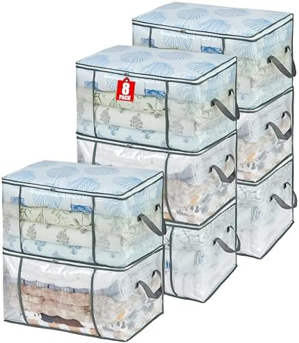 80L Clear Large Storage Bag for Clothes Comforters Blankets Pillows Bedding by MKOKYD