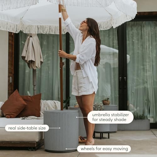 Veradek Umbrella Side Table - Outdoor Patio Table with Umbrella Hole - Image 6