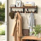 35'' Long Rustic Coat Rack Wall Mount with Shelf, Solid Wood Coat and Key Hanger with 13 Metal Hooks, Farmhouse Wall Organizer for Mail, Entryway Wall Hangers for Hats, Clothes, Backpacks, Mudroom - Image 2