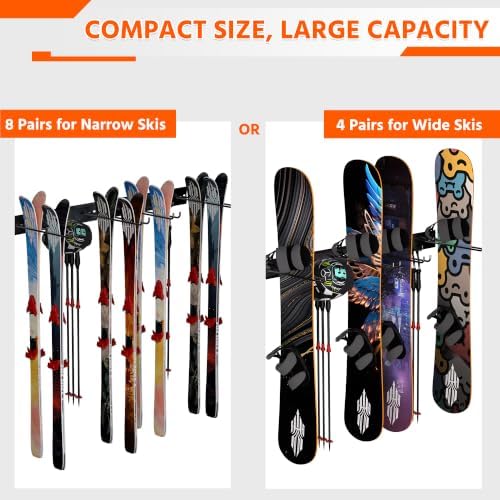 Ultrawall Ski Rack, Wall Mounted Ski Storage Rack, Garage Skis Holder - Image 4