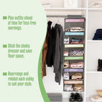 Kids Clothes Organizer, Weekly Clothes Organizer for Kids, 6 Shelf, Grey - Image 3