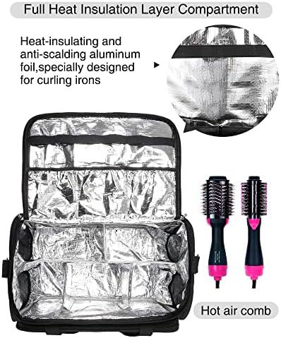 MONSTINA Professional Hairdressing Bag,Hairstylist Travel Bag,Cosmetics Beauty Hairdresser Bag with Shoulder Strap,Hair Makeup Salon Organizer Bag for Barber Insulation Material - Image 6