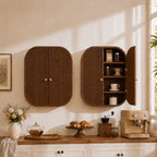 Bathroom Arched Wall Storage Cabinet 4-Tier, Walnut - Image 7