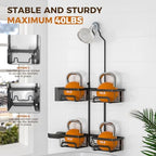 REINHARDT Split Shower Caddy Hanging for Handheld Showerheads, Black - Image 4