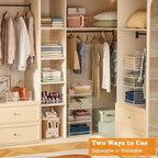 Yociyoga 7-Tier Stackable Closet Organizers and Storage Shelves, Foldable Closet Shelf Organizer System, Stackable Storage Bins Drawers for Closet Organizer System, White（Patent No. 30022416） - Image 4