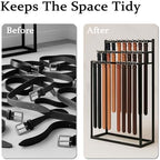 Belt Display Stand,Floor Mounted Belt Hanger, Metal Men Belt Organizer, Commercial Tie Scarf Display Stand for Clothing Retail and Home (Black) - Image 4
