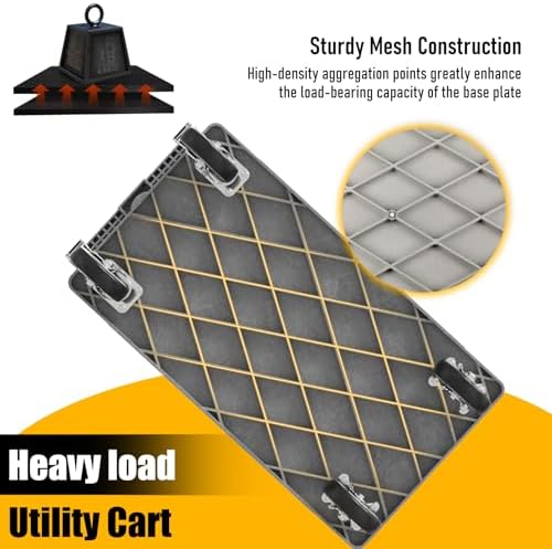 2-Shelf Heavy Duty Utility Cart with Wheels, 34 x 17-Inch Plastic Rolling Tool Cart, 550 lbs Capacity Mechanic Work Cart for Garage,Warehouse,Workshop - Image 6