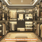 Unikito 25" Closet Organizer System with Hanging Rods and Shelves, Black - Image 4