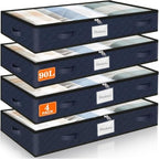 90L Under Bed Storage Containers, Storage Bags, Organizers, 4-Pack, Blue by Unknown