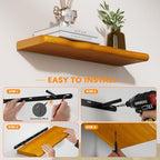 Organic Wavy Edge Floating Shelves,Hidden Brackets,2 Pack 48 in - Image 6