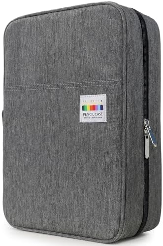 YOUSHARES Big Capacity Colored Pencil Case - 300 Slots large Pen Case Organizer with Multilayer Holder for Prismacolor Colored Pencils & Gel Pen (Grey) by YOUSHARES