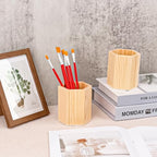 18 Pack Hexagon Unfinished Wooden Pencil Holder, 3 x 3 x 4 Inch Wood Pencil Cup Holder, Wood Crafts Pencil Cup for Desk, Office, DIY Project - Image 5