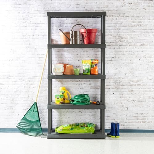 Sterilite 5 Shelf Unit, Heavy-Duty Plastic Storage & Utility Shelving Rack - Image 6
