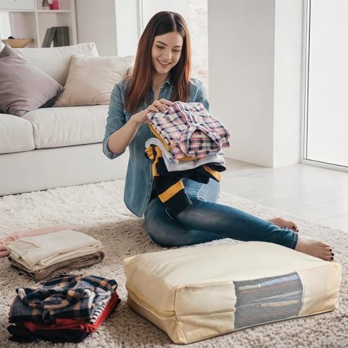 3 Pcs Cotton Canvas Sweater Storage Bag, 20"x14"x5" Closet Organizer Bag - Image 7