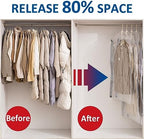 Hanging Vacuum Storage Bags, Space Saver for Clothing, 4 Combo with Pump - Image 2
