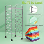 COSTWAY 10-Drawer Rolling Storage Cart, Utility Mobile Trolley - Image 6