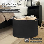 INDRESSME 115L Extra Large Woven Rope Blanket Basket Living Room, Black - Image 5