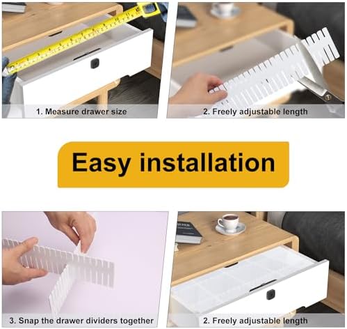 100 PCS Premium DIY Drawer Dividers, White, Adjustable Drawer Organizers for Perfectly Organized Drawers, Tidying Makeup, Clothes, Underwear, Cutlery, Kitchen, Bathroom, Bedroom, Office - Image 4