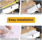 100 PCS Premium DIY Drawer Dividers, White, Adjustable Drawer Organizers for Perfectly Organized Drawers, Tidying Makeup, Clothes, Underwear, Cutlery, Kitchen, Bathroom, Bedroom, Office - Image 4