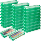 Gueevin 24 Pcs Pencil Box Clear Plastic Pencil Case, Green by Gueevin