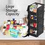 Skywin Stackable Storage Bins Open Front for Pantry Storage, 4 Pack - Black - Image 3