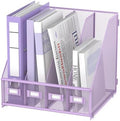 4-Compartment Magazine File Holder and File Organizer for Desk, Purple by SUPEASY