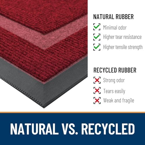 OLANLY Half Circle Front Door Mat Outside 35x23 All-Season Rubber Doormat - Image 4