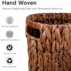 Coeusy Wicker Trash Can,Rattan Waste Basket for Bathroom,Bedroom,5 Gallon - Image 5