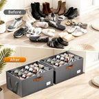 Shoe Organizer for Closet, Fits up to 40 Pairs, Gray, 2 Pack - Image 6