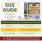 CHI AN HOME 12x12 Baskets for Cube Storage, Wicker Cube Storage Bins Set 4 - Image 5