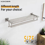 KOKOSIRI 24 Inch Towel Shelf with Double Towel Bars Bathroom Towel Rack Towel Holder Wall Mounted SUS 304 Stainless Steel, Brushed Nickel, B6005BR-L24 - Image 4
