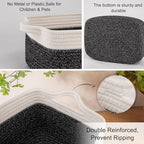 OIAHOMY 3-Pack Storage Baskets for Organizing Woven Small Basket Black - Image 4