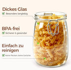 ComSaf Glass Jars with Airtight Lids 34oz 3 Pack Pantry Storage Coffee - Image 4