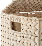 Casafield Large Laundry Hamper with Lid and Removable Liner Bag - Whitewash White, Woven Water Hyacinth Rectangular Laundry Basket Clothes Sorter - Image 6