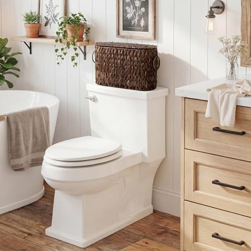 StorageWorks Wicker Bathroom Toilet Paper Storage Holder with Lid, Brown - Image 5