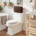 StorageWorks Wicker Bathroom Toilet Paper Storage Holder with Lid, Brown - Image 5