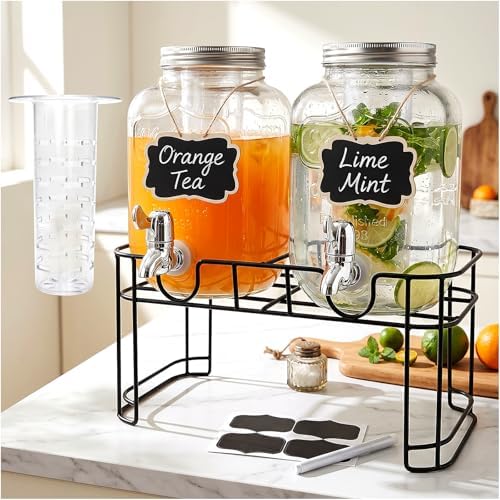 Accguan 1-Gallon Beverage Dispenser with stand,Drink Dispenser 2 pack by Accguan