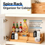 JinDoWin Expandable Spice Rack Organizer for Cabinet & Countertop, 2 Pack - Image 2