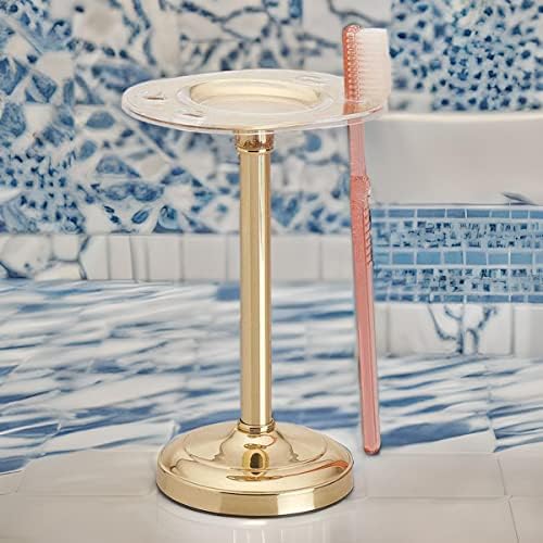 Toothbrush Holder Vintage Free Standing Solid Brass Design 4.5" H - Image 2