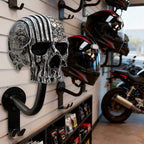 Helmet Holder,Skull Helmet Holder Wall Mount Helmet Rack with Hooks Helmet Hanger for Coats,Caps,Baseballs,Rugby Helmet,Motorcycle Accessories - Image 4